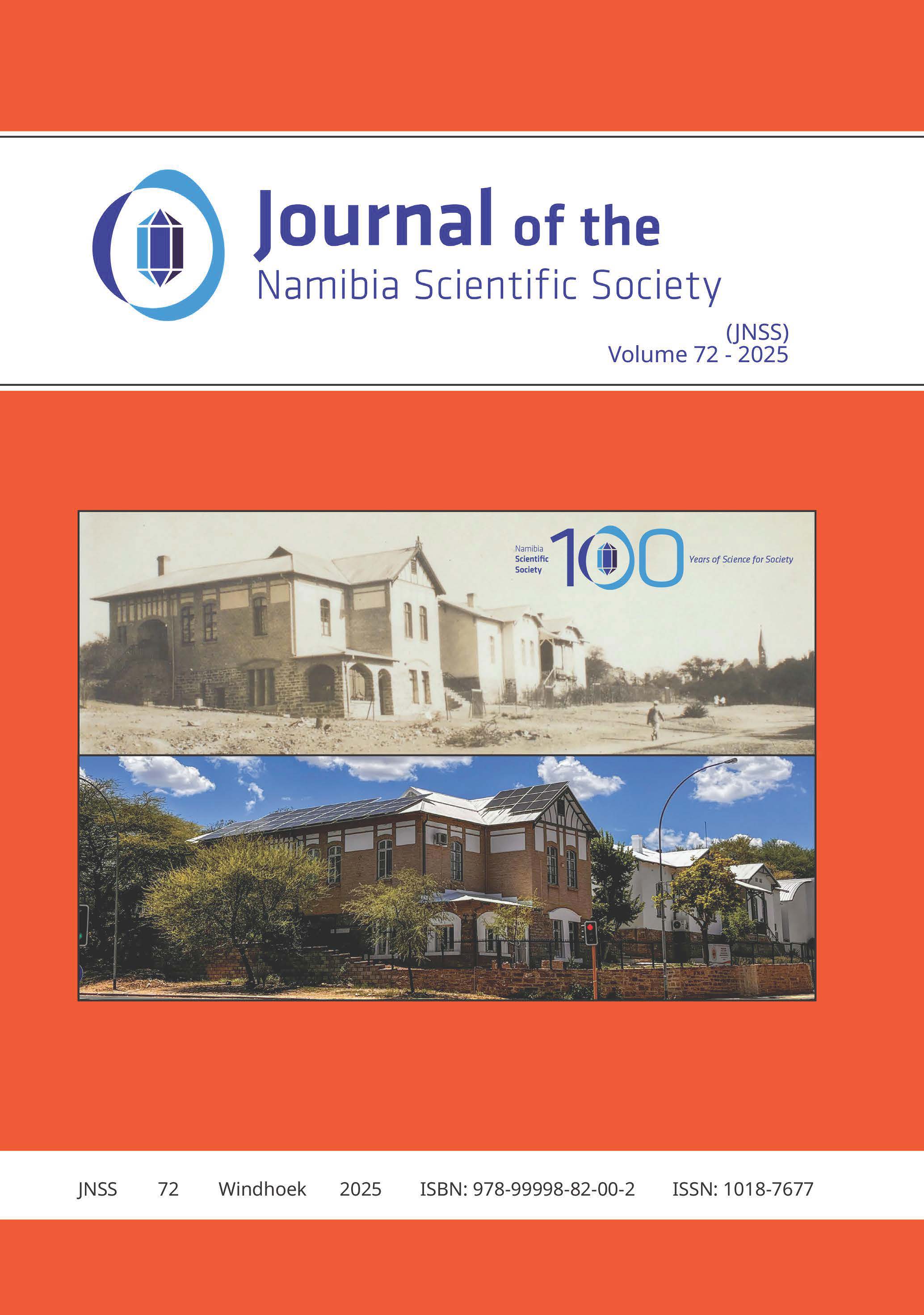 Cover page of 2025 Journal of the Namibia Scientific Society